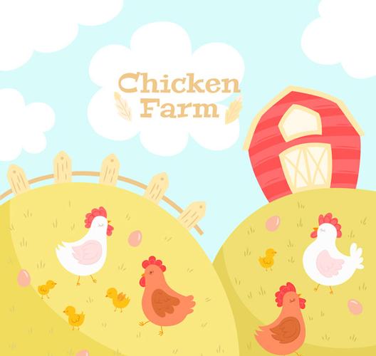 虎年手机壁纸素材分类: 卡通矢量插画所需点数:0点彩绘山坡上的养鸡