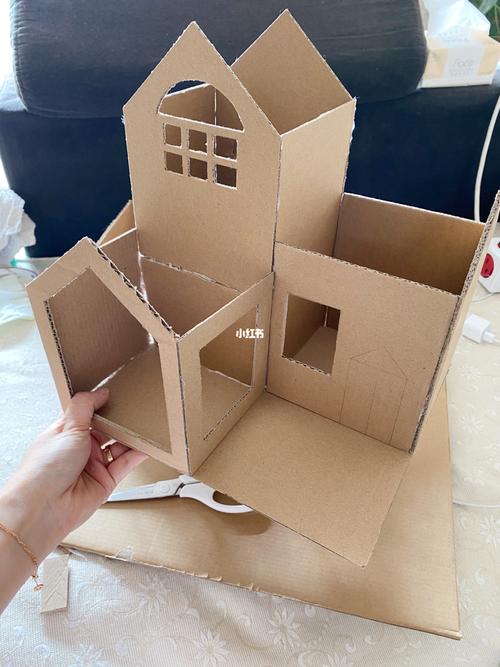 纸盒搭建房子_围栏_手工制作_建模_兴趣爱好_手工