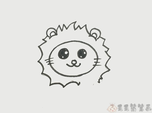q版狮子简笔画,狮子儿童画画法
