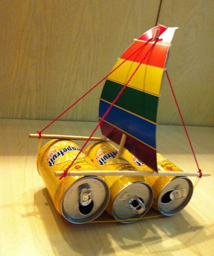 如何用废旧易拉罐做帆船?