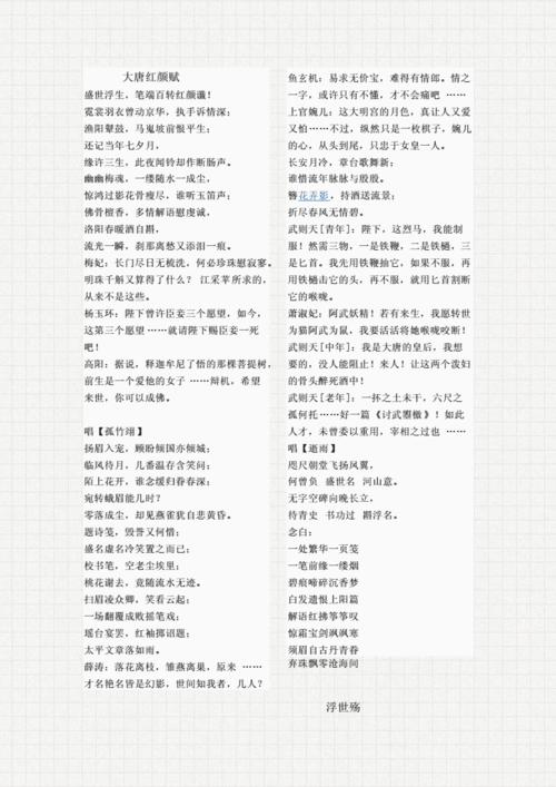 大唐红颜赋歌词doc3页