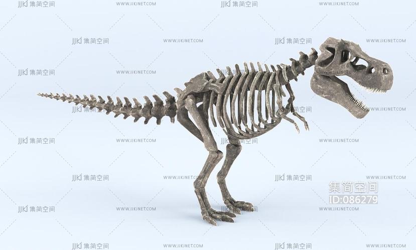现代恐龙骨架3d模型下载