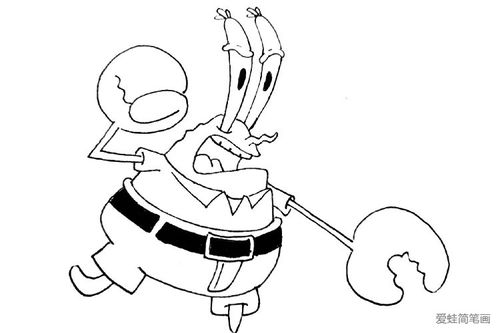贪财的蟹老板_海绵宝宝-简笔画大全
