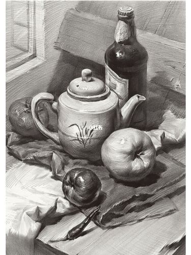 俯视 / 静物素描绘画_透视_素描_绘画_形体_贵阳攻略