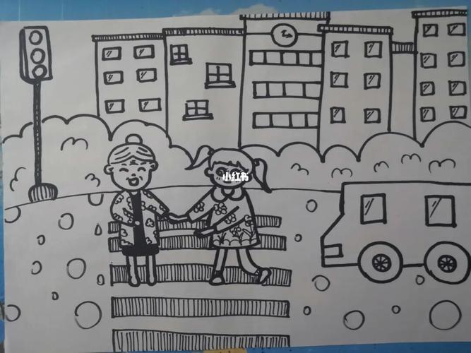 马路上 主题画,简笔画_简笔画_幼教_面试_幼教考编_教育_教育培训