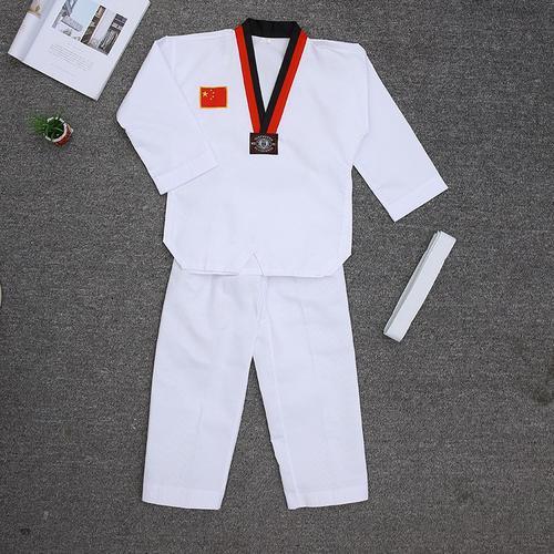 男童跆拳道服初学夏季服装儿童衣服v男童服纯棉全棉定制舒身透气