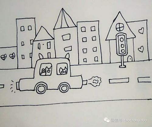 创意儿童画:汽车开到哪里去