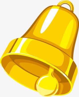 创意合成黄色的扁平小铃铛