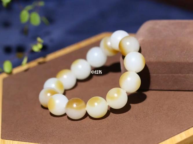 和田玉糖白玉手串,收藏级老坑料,糖色靓丽_手串_和田玉_时尚_配饰