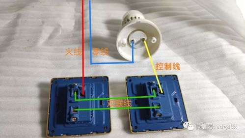 从下图中我们可以看出一开双控开关是怎么放线的，电箱里面穿