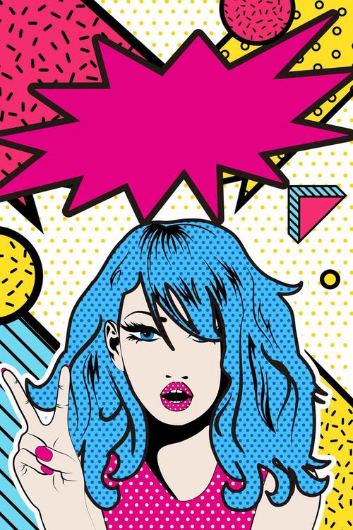 波普风时尚发廊海报创意设计背景模板