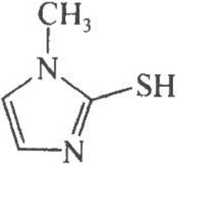 甲硫基咪唑是一种药品,为白色至淡黄色结晶性粉末;微有特臭,分子式为c