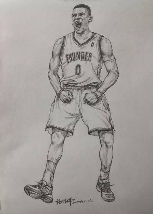 库里素描头像图片高清