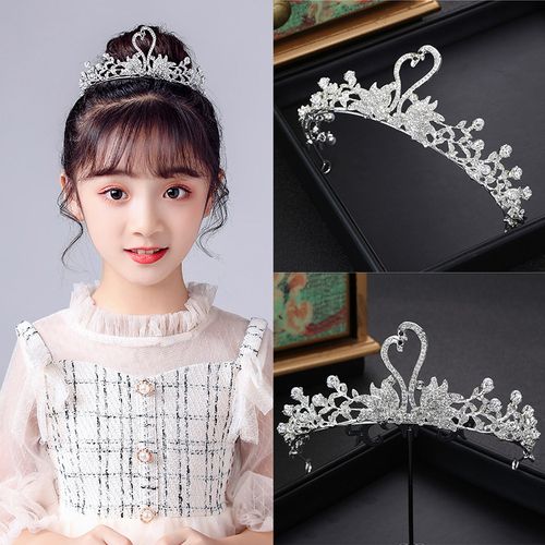 儿童小皇冠头饰韩版天鹅小女孩公主可爱生日女童艾莎宝宝发饰发箍
