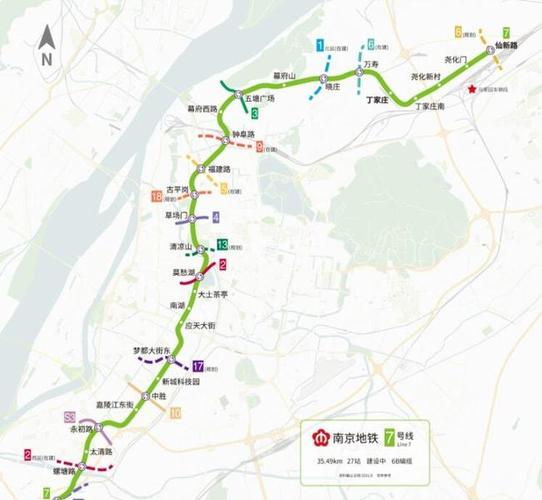 南京地铁7号线有13条不同线路使南京轨道交通被大大完善