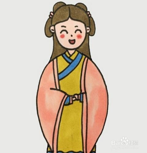 汉服女孩的简笔画怎么画好看
