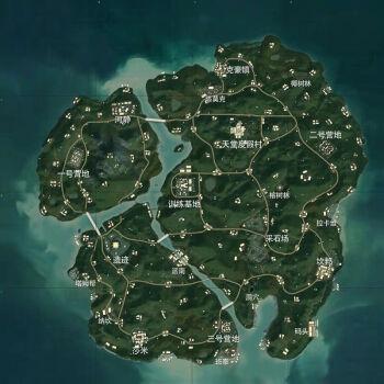 地图海报绝地求生和平精英手游周边雪地吃鸡辅助资源墙贴和平精英雨林