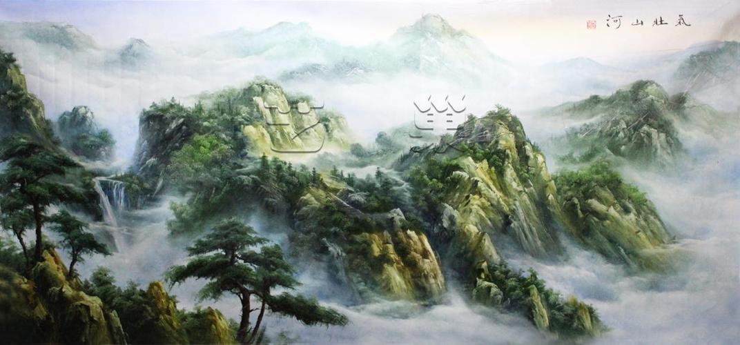 气壮山河油画油画手绘油画客厅装饰画