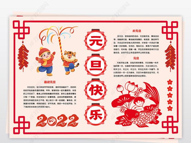 2022新年元旦手抄报电子小报
