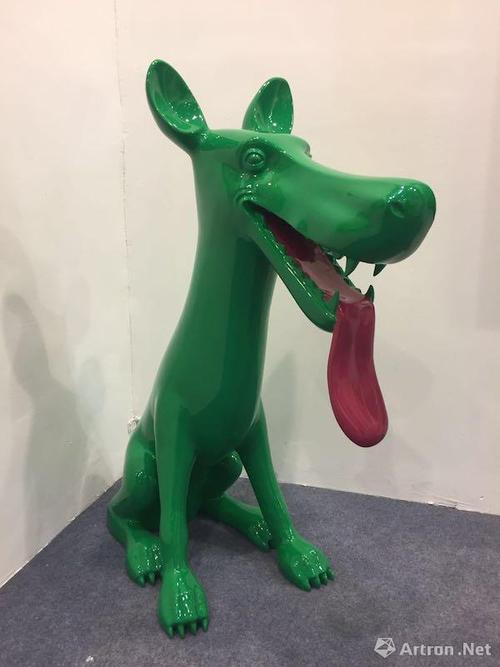 艺·凯旋艺术中心 周春芽"绿狗"系列作品 售价:一对100万