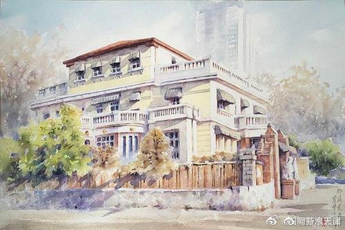 天津50后画家画了上百幅天津小洋楼