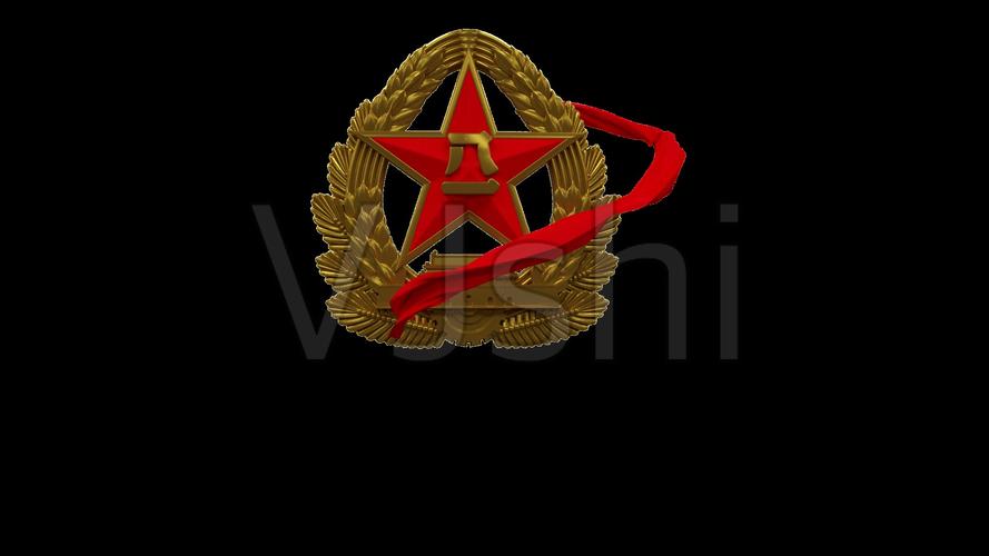 八一军徽慢动带通道素材小片头落版素材