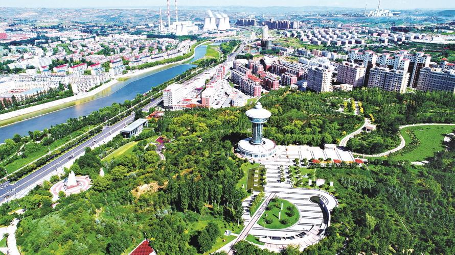 准格尔旗局部鸟瞰图