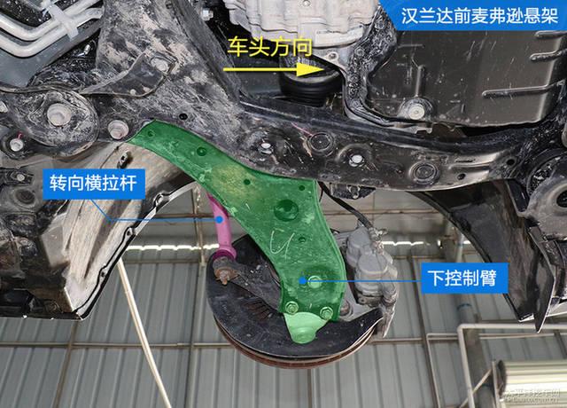 汉兰达前悬架采用麦弗逊式独立悬架,对于家用为主的城市suv而言采用