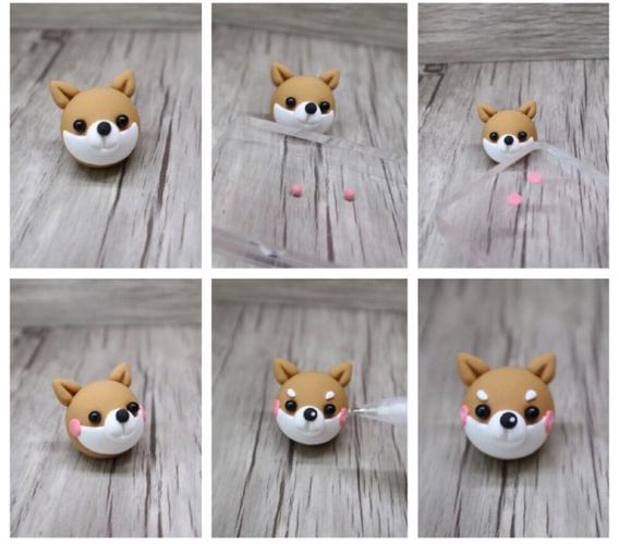 柴犬样子的粘土小发卡制作