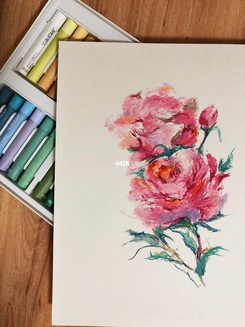 油画棒 | 练习01 花卉_油画棒_花卉_马卡龙_治愈_春天