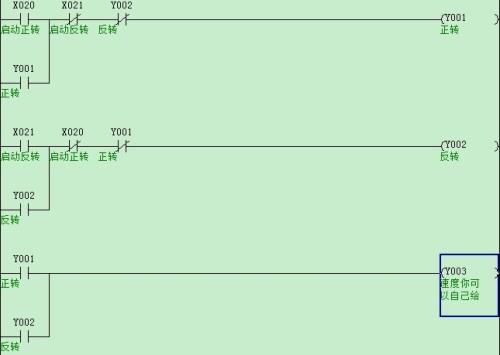 用plc编程双重联锁正反的梯形图?谢谢