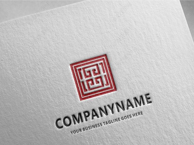 原创中式印章大气简约回形纹logo标志版权可商用