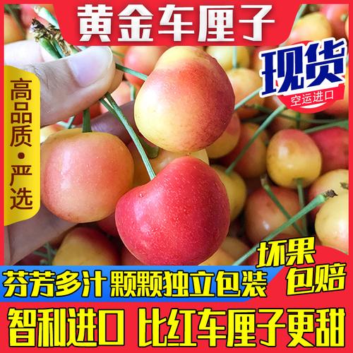 现货智利黄金车厘子高端品种雷尼尔黄樱桃黄色黄蜜新鲜进口水果