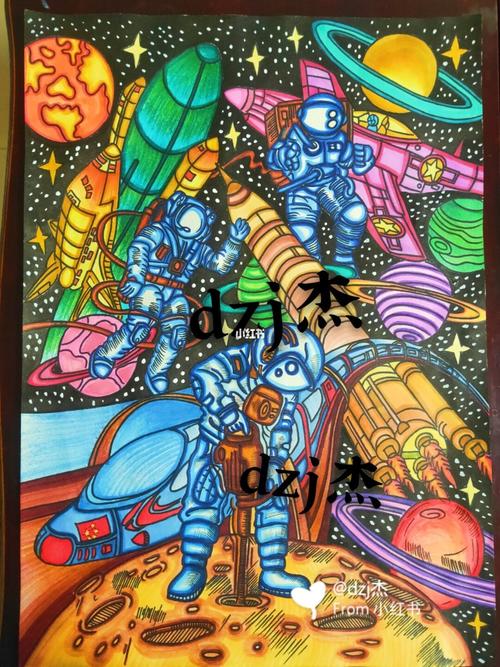 完成一幅关于航天题材科幻画90_科幻画_文化_绘画