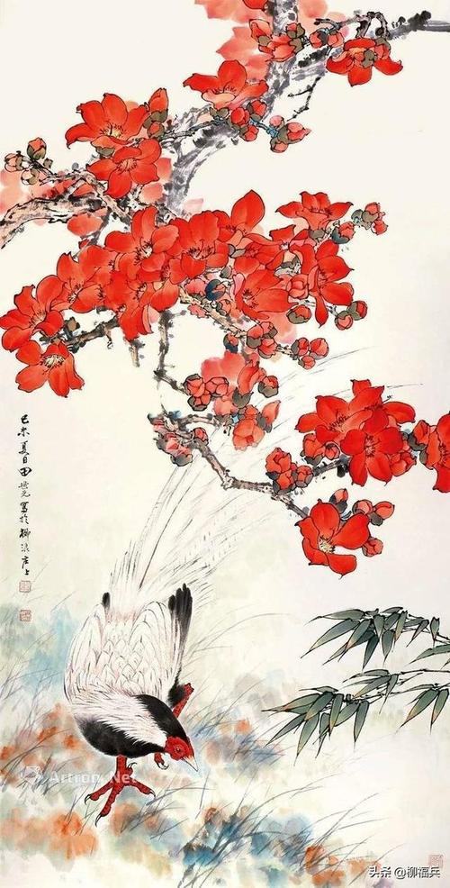 名家花鸟画木棉花欣赏