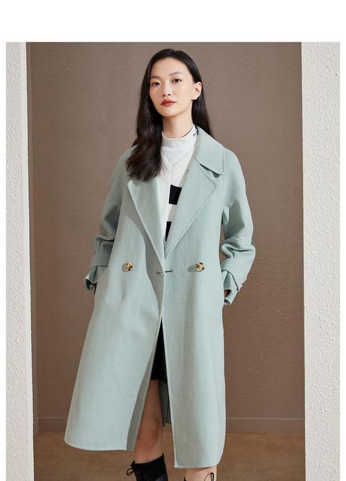 双面呢大衣女士西装领中长款毛呢外套