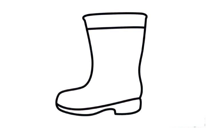 彩色雨靴简笔画画法_怎么画彩色雨靴的简笔画