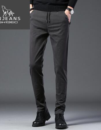 swjeans美式潮牌轻潮质感休闲裤男配马丁靴风衣什么西装裤子灰色28