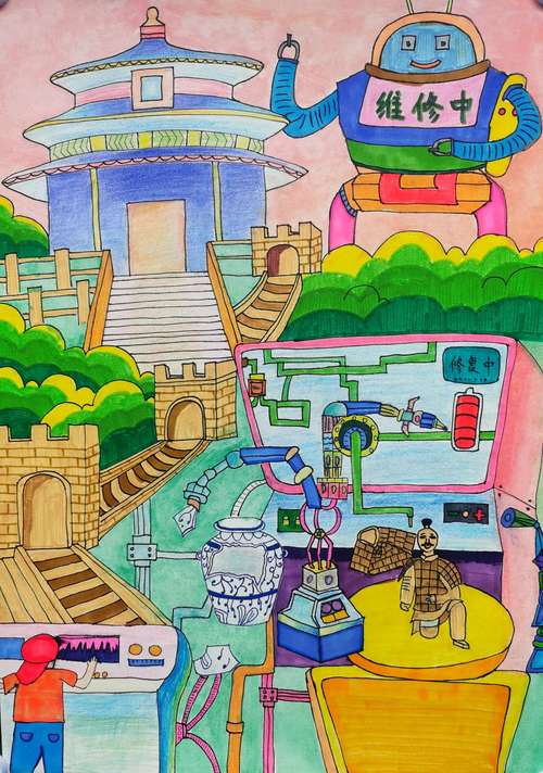 "趣梦科幻,畅想未来"——纺织城小学"科技与未来"绘画