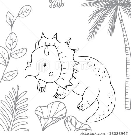 插图素材: stylized dinosaur of the middle to late cretaceous