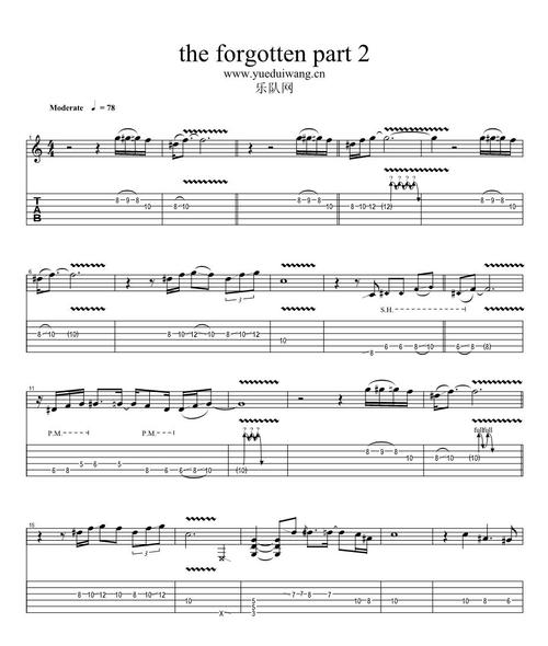 theforgottenpart2电吉他独奏谱gtp谱张俊文