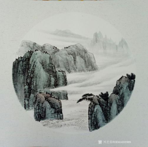 18365693989国画作品《山水画小品》