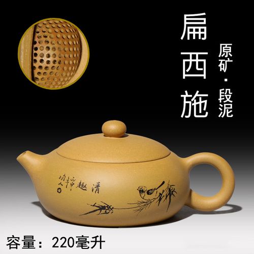 小说绘188_宜兴紫砂壶 原矿扁西施 (188个大球孔出水)手工原矿( 有