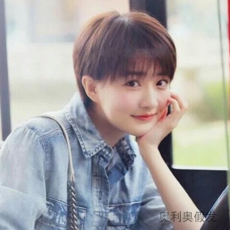 假发女超短发时尚潮流酷帅帅气中性短卷发气质修脸整