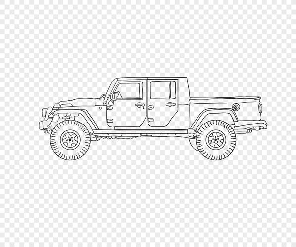 线描越野汽车的矢量素材