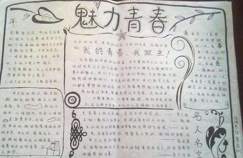 关于青春励志的获奖手抄报 励志的手抄报