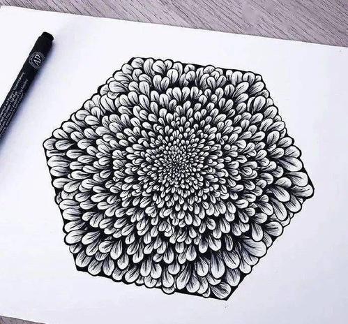 减压禅绕画,冥想曼陀罗 ! 一组解压黑白插画作品