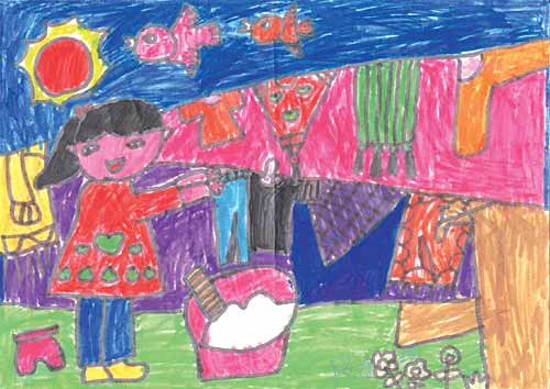 幼儿大班画画作品3幅