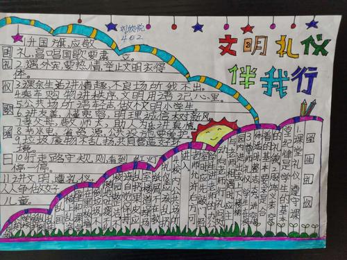 手抄报展 写美篇文明礼仪是我们学习和生活的根基,是我们素质的前沿