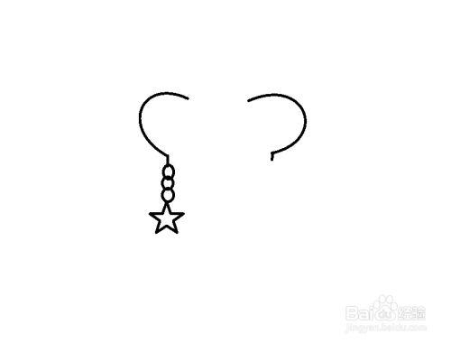 怎么画五角星耳环